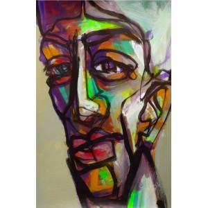 Khalid Khan-Kaay, 21 x 31 Inch, Acrylic on Canvas, Figurative Painting, AC-KHKN-067